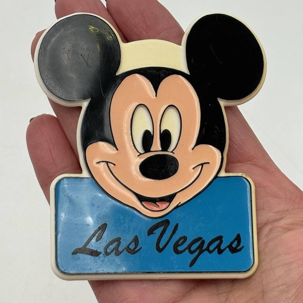 Disney‎ Mickey Mouse Las Vegas Magnet Fridge Plastic Vintage
